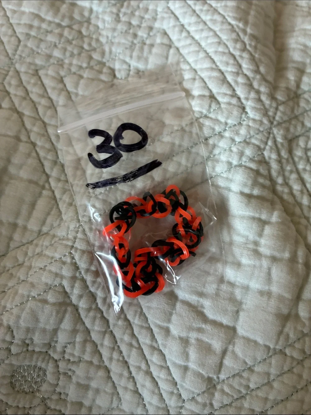 Kids Orange & Black Silicone Chain Bracelet - Brand Unspecified